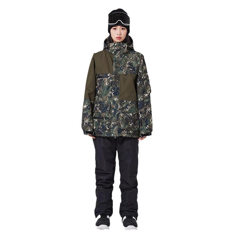 Горнолыжный костюм для женщин и мужчин, комплект из горнолыжной куртки и брюк с капюшоном, водонепроницаемый ветрозащитный зимний комбинезон, утепленное теплое зимнее пальто для катания на лыжах и сноуборде