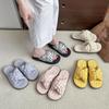 Новая летняя вафельная корейская версия односложных сандалий для женщин, модные и универсальные повседневные нескользящие классные тапочки для девочек