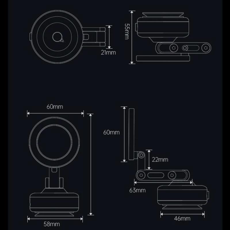 Магнитный автомобильный вакуумный адсорбционный кронштейн с вращением на 360° для рабочего стола, стены, ванной комнаты, видеоблога, портативный электрический присосочный держатель для телефона