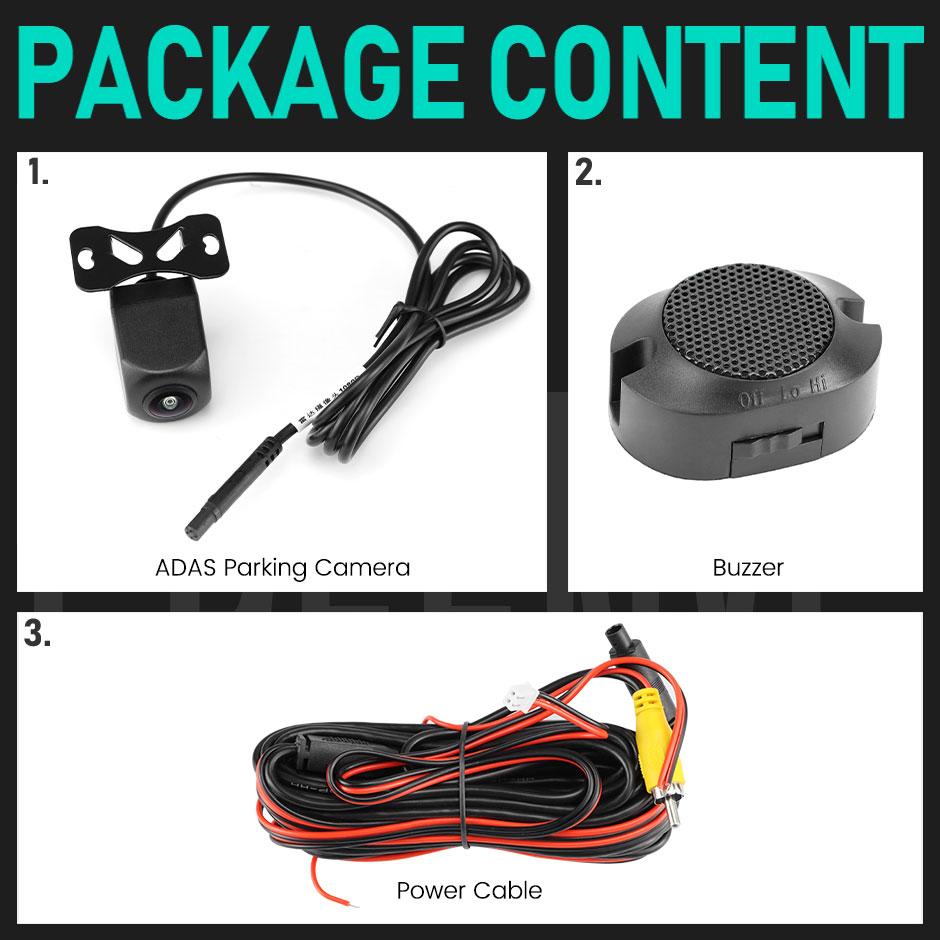 7" Monitor With AHD1080 ADAS AI Smart Tracking Recognition Pedestrian/Vehicle Detection and Warning Car Rear View Parking Camera