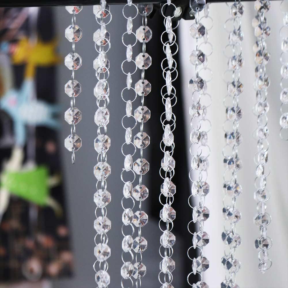 5M DIY Octagonal Crystal Bead Garland Pendant Curtain Wedding Decoration