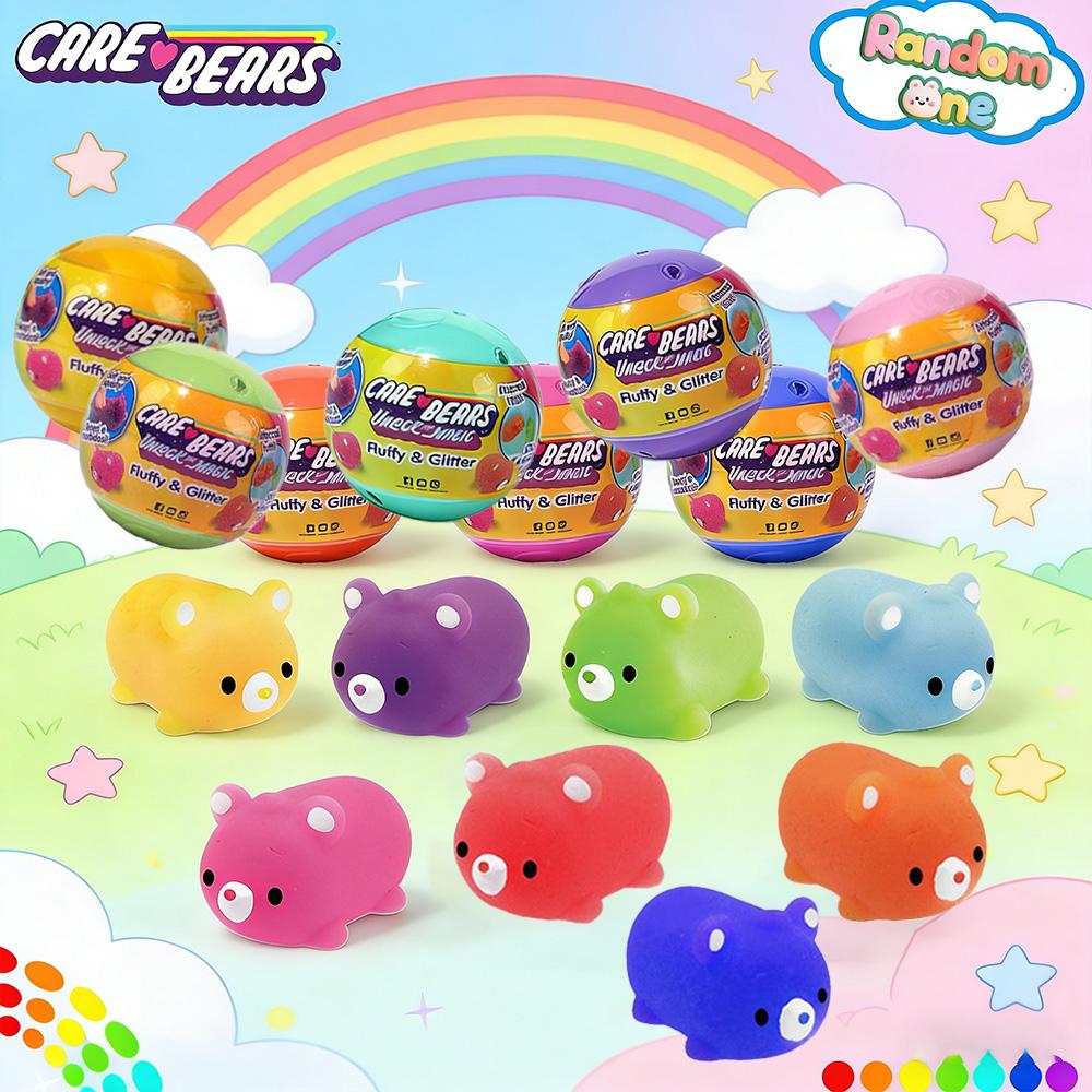 1PC Care Bears Officially Licensed Squishy Squeeze Bear Blind Bag Random One Multi-coloured Cute Stress Toys Desktop Ornament