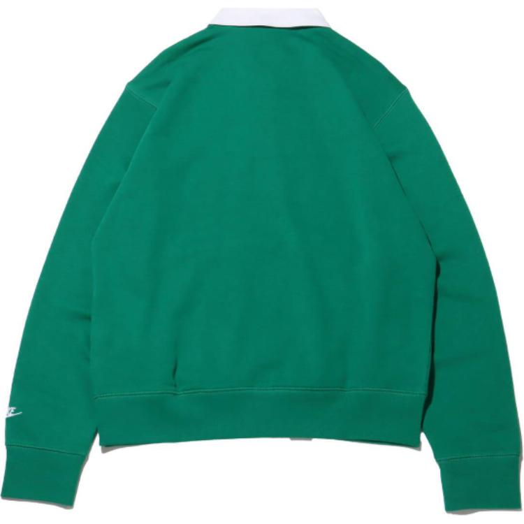 Nike Футболка-поло с длинным рукавом и принтом в виде буквы, мужская, зеленая, FN3113-365