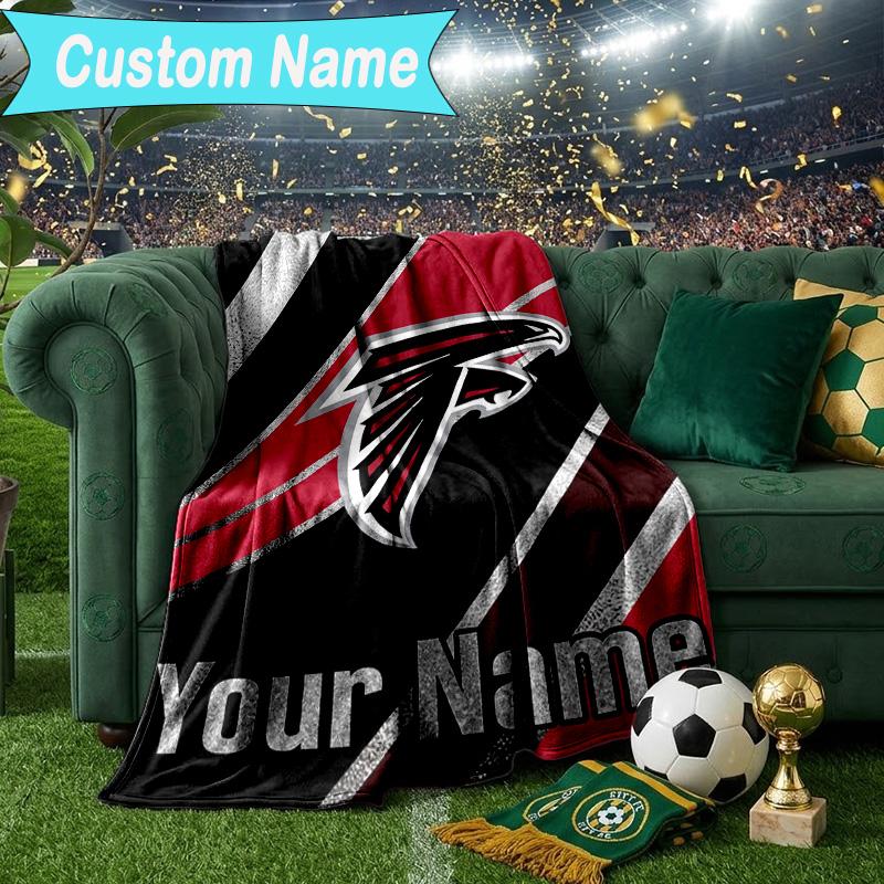 Custom Name Blanket Atlanta-Falcons Rise Up Blanket Bedding Blanket for Travel, Camping, Living Rooms, Offices, Sofas, Fan Christmas gift