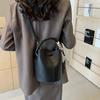 Commuter Portable Small Bag Women's 2025 New Fashion Soft Leather Bucket Bag Versatile Casual Shoulder Messenger Bag