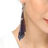 Women Fashion Korean Version of Fashionable Versatile Glitter Earrings Square Variable Sequins Long Tassel Exaggerated Earrings