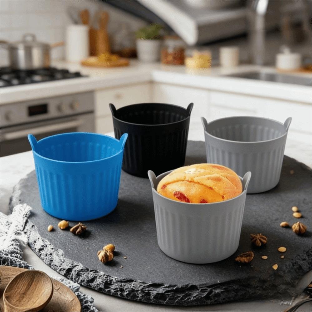 4pcs Non Stick Silicone Baking Cups Oil-Free Muffin Cup Mold Air Fryer Liners Kitchen Gadgets