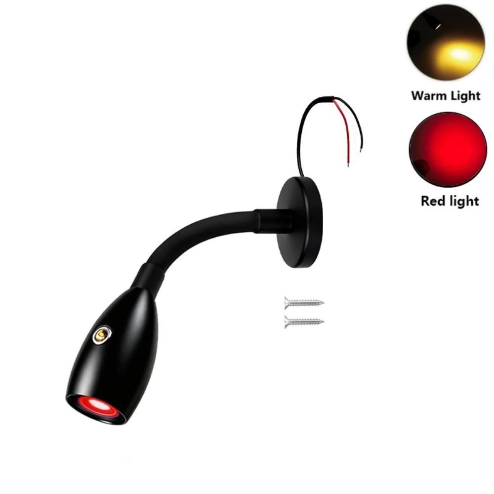 Type-C & USB Outlet LED Reading Lamp Flexible Gooseneck Wall Light Indoor