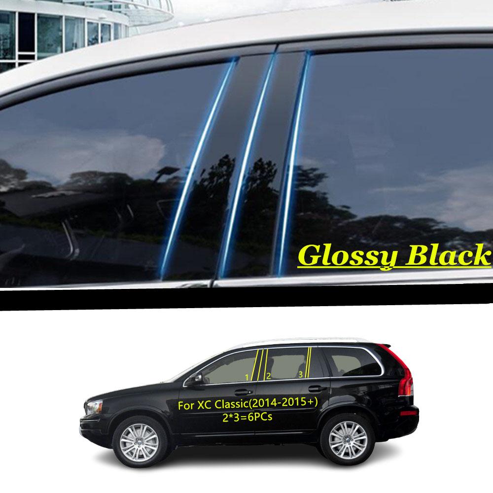 Car TPU/Glossy Mirror Pillar Post Cover For Volvo XC Classic 2014-2015+ Door Trim Window Molding Sticker Accessories