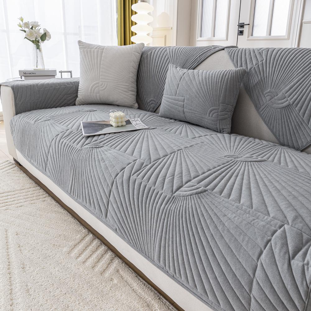 Cream Blizzard Velvet Sofa Cushion Autumn And Winter Non-Slip Cushion Premium Sofa Cover Seat Cushion Cover