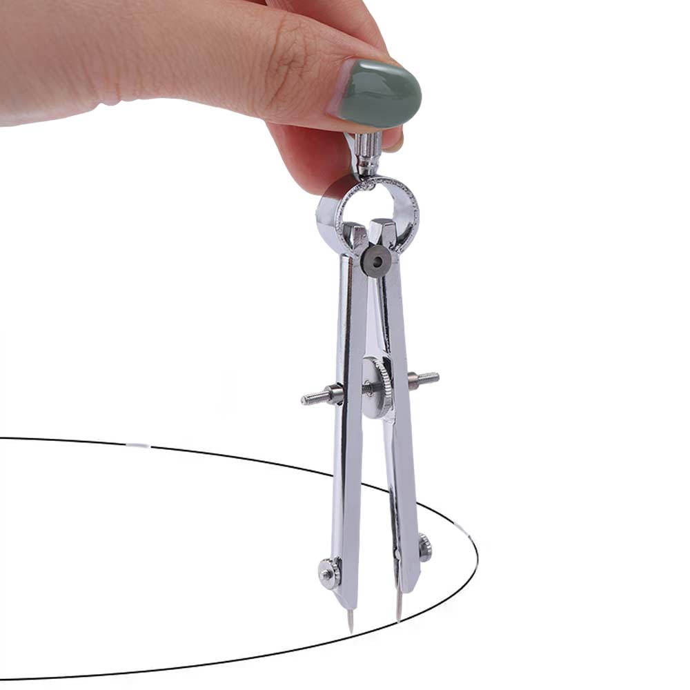 Stationery Silver Geometry Bow Divider with Lock Metal Geometry Scribe Gauge Compass Protractor Math Compass Spring Compasses