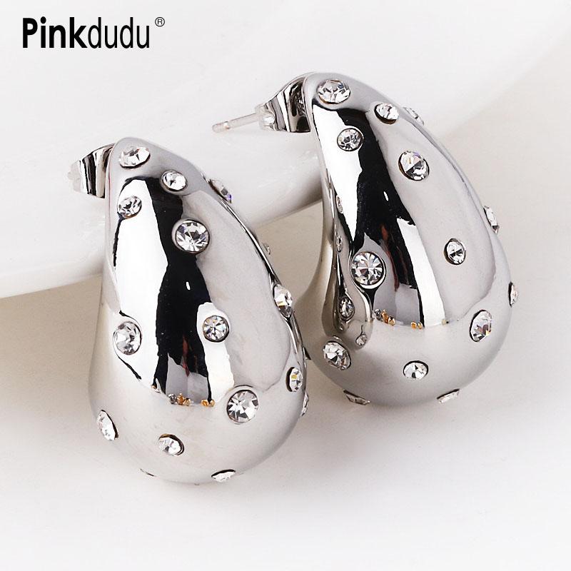Pinkdudu Модные серьги-капли из сплава со стразами, классические ретро висячие серьги с каплями воды для женщин, ювелирные изделия, подарки PD1824
