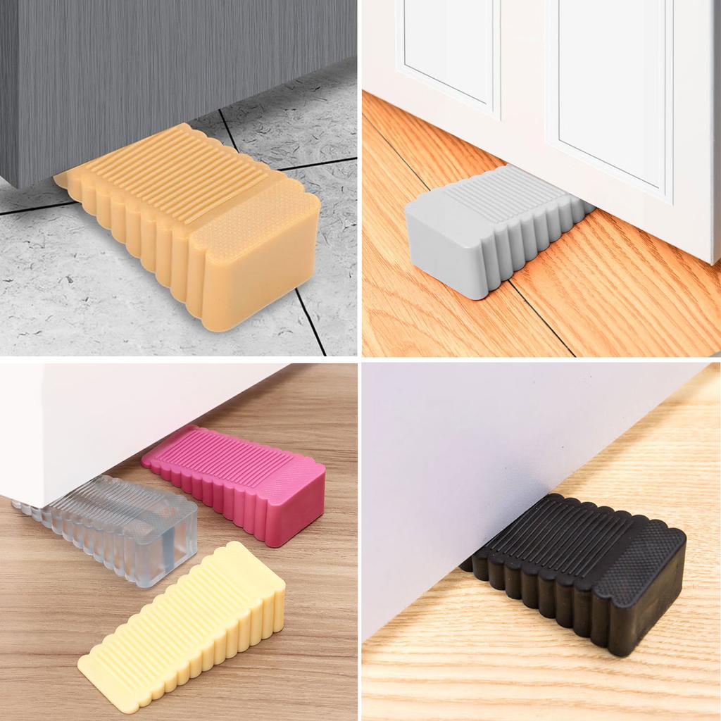 AntiCollision Silicone Door Stoppers Nonslip Decorative Door Stop Wedge Soft Doorstop Door Rear Retainer Enduring