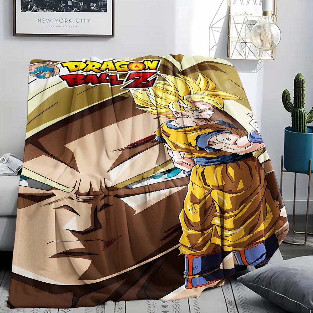 Фланелевое одеяло с принтом персонажей Dragon Ball, Высококачественное, Удобное для всех сезонов, Декор для дома, Тепло и уют, Идеально для рождественских подарков