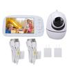 Радионяня без Wi-Fi с камерой и аудио, 5-дюймовый ЖК-экран 720P, 360 градусов панорамирование и наклон, 2-кратное увеличение, ночное видение