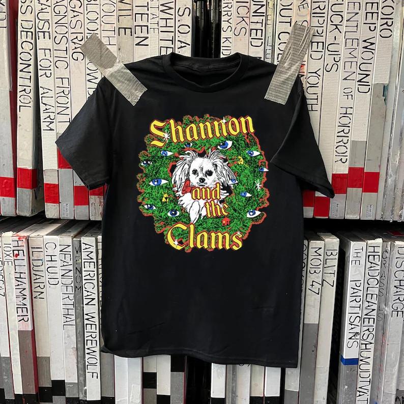 Горячая новая черная футболка группы Shannon and the Clams UNISEX Все размеры 1F2162 Унисекс Футболка