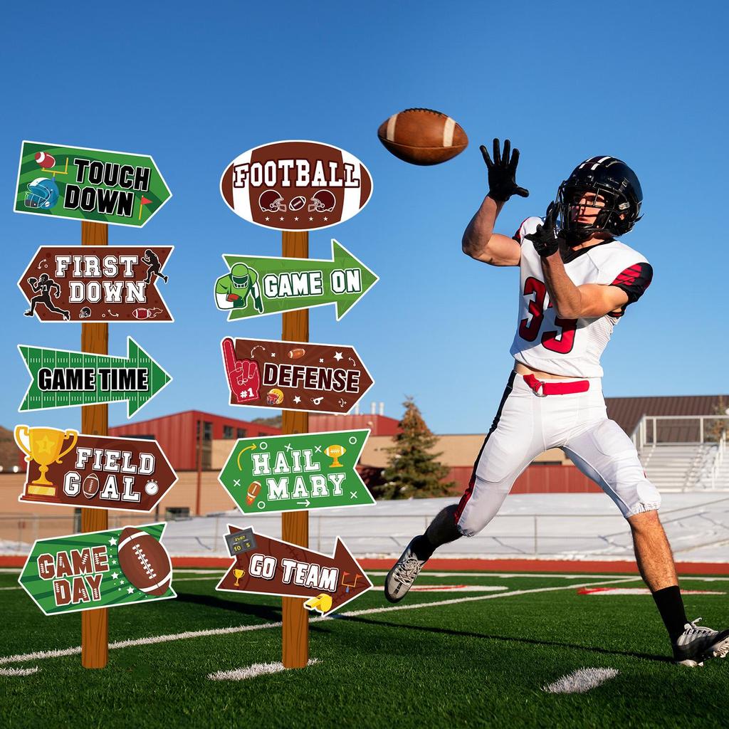 Украшения для вечеринки по случаю дня рождения в футбольном стиле, вывеска для вечеринки в футбольном стиле, 20 шт. вывесок для футбольного двора — вывеска для вечеринки футбольной команды, вывеска для вечеринки в регби и вывеска для футбольного двора