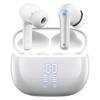 Wireless Earphones with Charging Left and Right Separated with for One Ear or Both White Case, Type, Display, Ears,