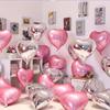 18" Pink Heart-Shaped Aluminum Balloon for Romantic Events, Weddings, Birthdays, and Engagements