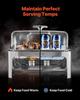 9Qt 1 Pack Rectangle Roll Top Chafing Dish Set with 2 Half Size Pans