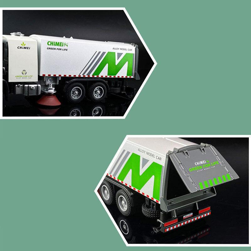 1/32 масштаб, мусоровоз, игрушки со звуком и светом для мальчиков, модель грузовика для переработки, литой автомобиль, игрушечные машинки, детский подарок