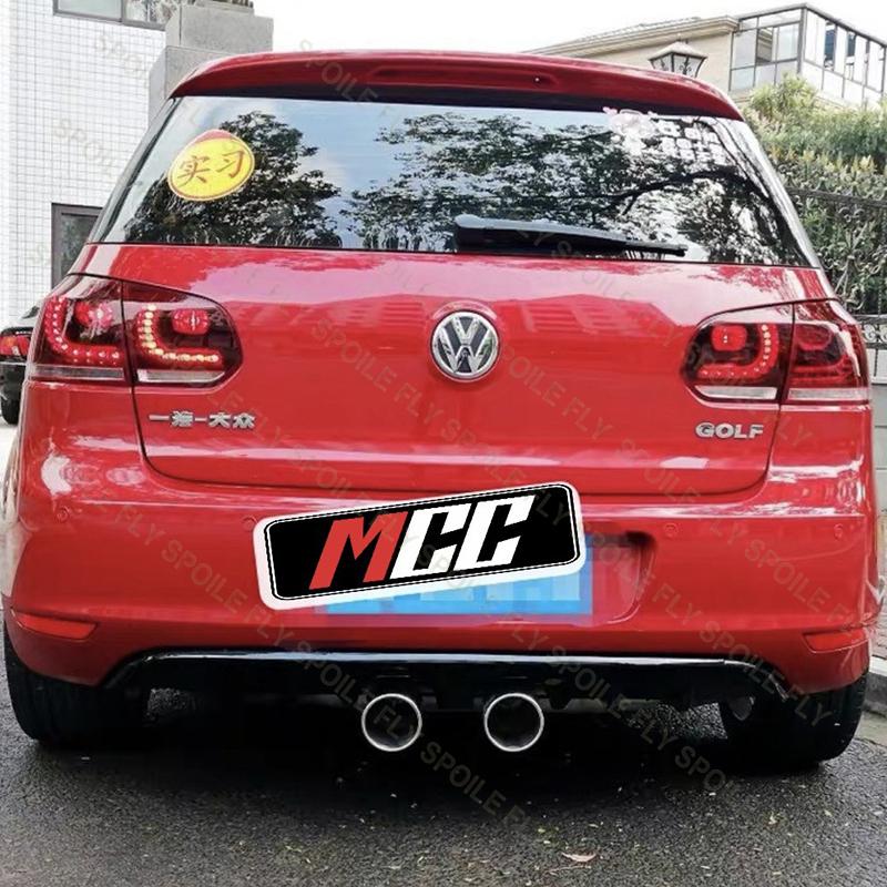 Для Volkswagen Golf 6 Стандартный TSI TDI 2009-2013 Высококачественный Задний Бампер в Стиле R20 Глянцевый Черный С Отверстием для Выхлопной Трубы Комплект Обвеса