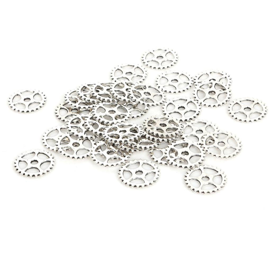 50Pcs Metal Gear Charm Pendants for Jewelry Making Diy Bracelet Accessories
