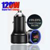 120w Usb Car Charger 2 Port Fast Charging Adapter With Lcd Display For Iphone 11 12 13 Pro Max Xiaomi Samsung Phone Accessories