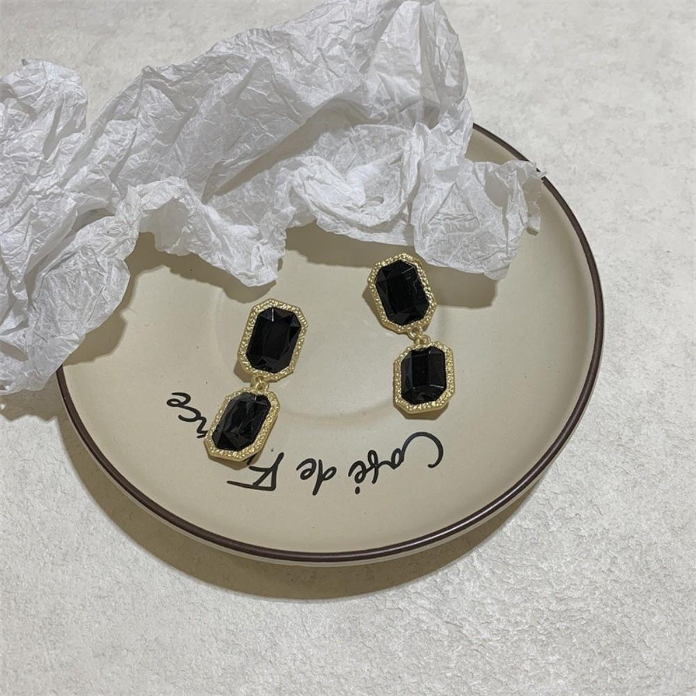 Медь Черный Геометрическое Ожерелье Цепочка на Ключицу Темный Стиль Цепочка на Шею Ретро Черные Серьги Вечеринка