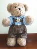 [USED] Teddy Bear In Oktoberfest Costume: Gingham Shirt and Overalls