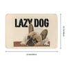 French Bulldog Illustration Doormat Beige Brown Black Printed Polyester Machine Washable Cold Water Only 80x50cm