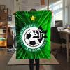 Maccabi Haifa FC Printed Flannel Blanket, soft throw for bedroom sofa, washable, fan merchandise, great gift.