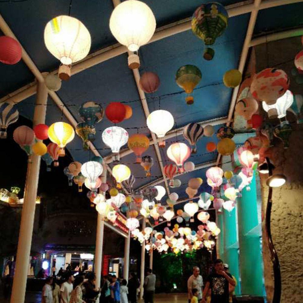 DIY Paper Lantern Handmade Festival Lantern Creative Hot Air Balloon Lantern  for Party