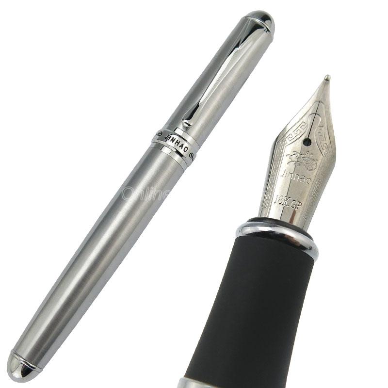 Jinhao X750 Металлическая нержавеющая сталь Ираурита 18 KGP 0.5 мм Средний наконечник Перьевая ручка Благородная Офисная Школьная Профессиональная Канцелярия