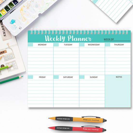 Daily Planner Coil Design Weekly Planner Notepad Appointments Reminders Notebook for Home School Office