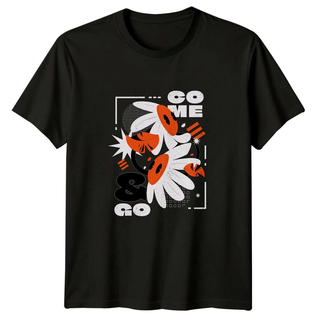 Come And Go Daisy Floral Mens T-Shirt Womens Tee Graphic Unisex Top