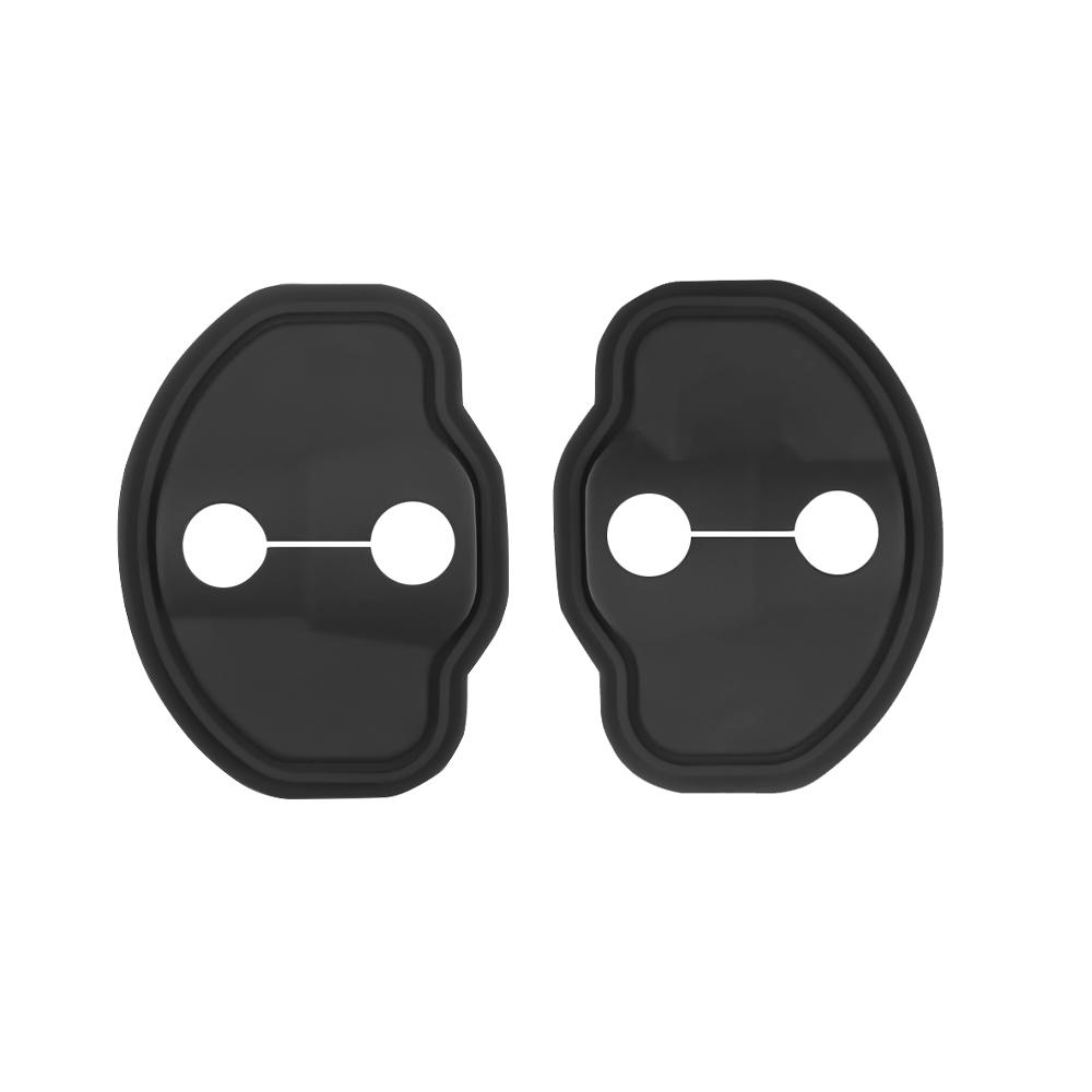 whalq7 2/4Pcs Silicone Car Door Lock Cover Protective Buckle Sticker For Tesla Model 3 Model S X Model Y Roadster SpaceX Cybertruck