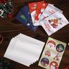 6 шт./компл. Веселая рождественская открытка Подарочная карта на Рождество День рождения Милая мультяшная полусложенная открытка Благословение Сообщение Открытка с конвертом