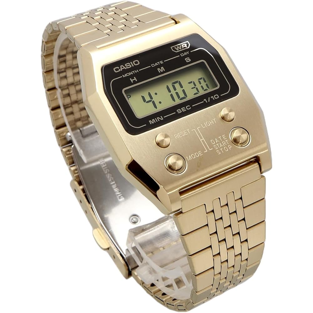 Casio Винтажная серия A1100G-5 Унисекс Цифровые часы Золотой Ретро-дизайн