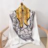 NEW 90CM Design Twill Silk Women Floral Scarf Beach Sunscreen Foulard Shawl Female Hair Hijab Wraps Neckerchief Bandanda Echarpe