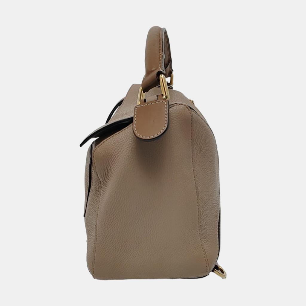 [Pre-Owned] Puzzle Medium Brown Leather Geometric Shoulder Bag With Gold Hardware And Detachable Strap - Good #1GUI4UV