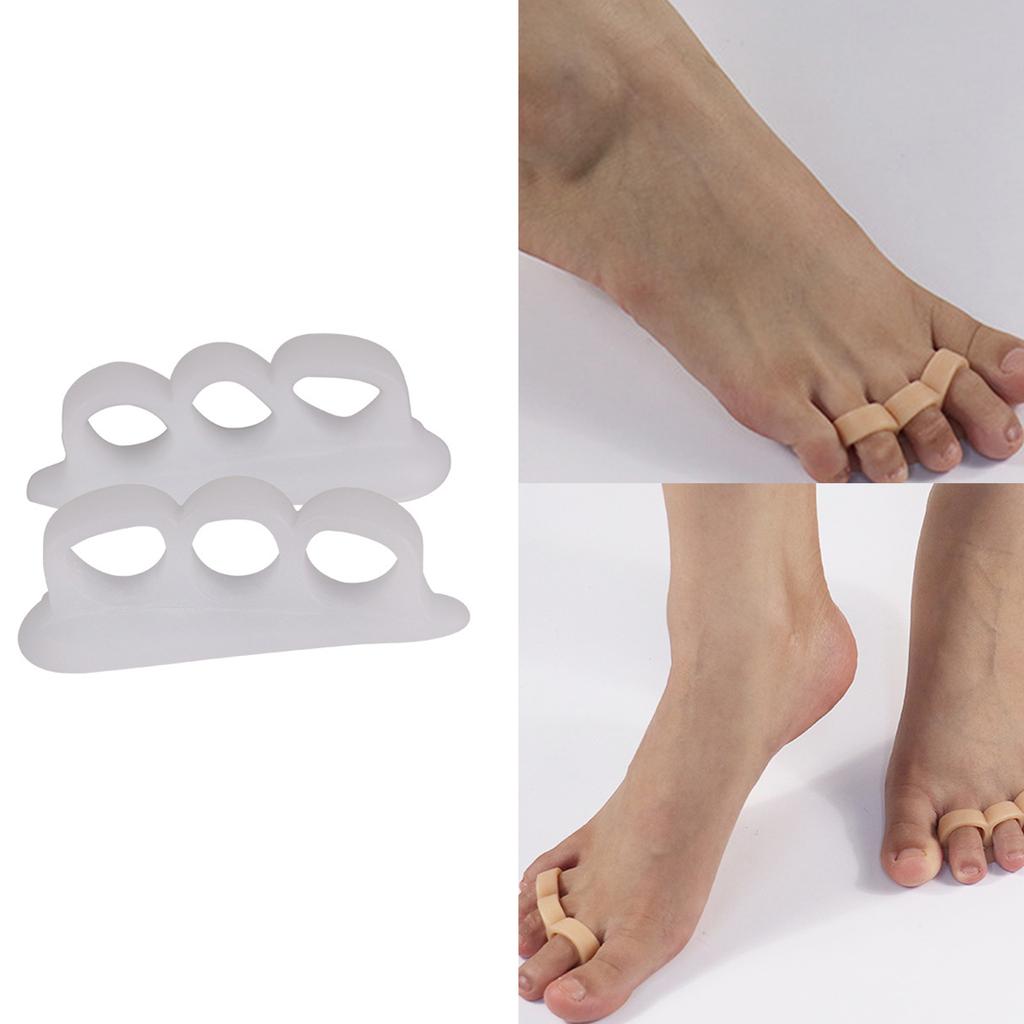 Toe Separators Toe Protectors for Little Toe Gel Toe Separator Toe Straightener with 3 Holes Little Toe Separators