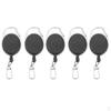 5x Steel Pull Retractor ID Holder Key Chain