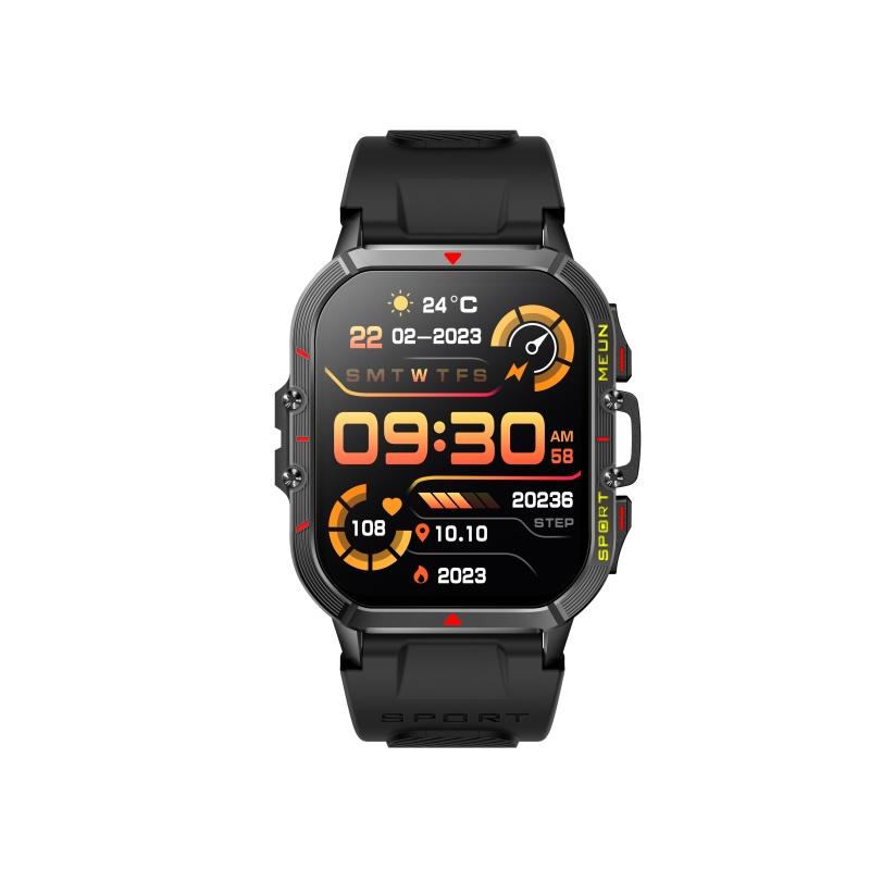 Уличные умные часы Rainbuvvy T21 Двухрежимные 1,96-дюймовый HD 240x282 BT5.2 Звонки по Bluetooth 280 мАч Водонепроницаемость IP67 Прочный умный браслет Android