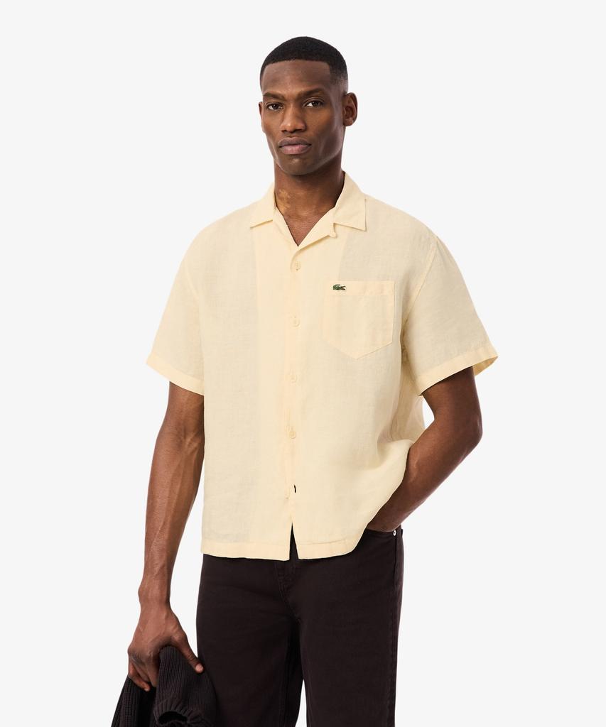 Мужская льняная рубашка LACOSTE с коротким рукавом и гавайским воротником Ch2339-56G 056
