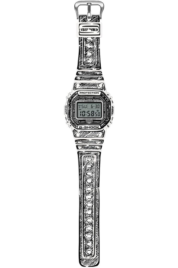 G-SHOCK Joshua Vides Collaboration Model DW-5600JV-7JR Men's white