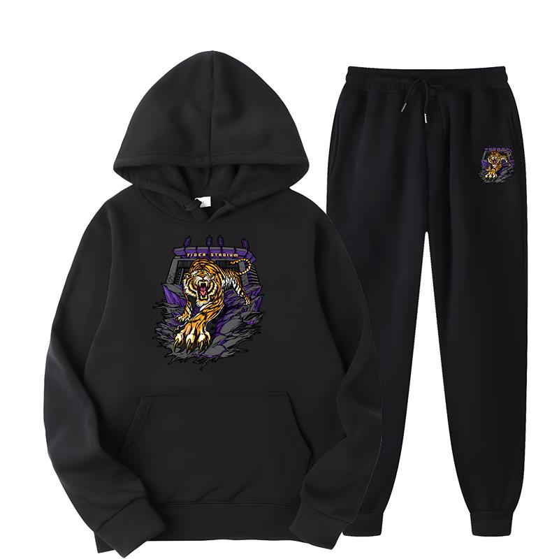 Готический ретро с принтом свирепого тигра для женщин, весна и осень, новый оригинальный дизайн, комплект с капюшоном, чистый хлопок, свободный уличный