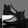 British Style Chelsea Men Boots Ankle Boots Retro Casual Leather Boots Side Zipper Male Business Footwear Handmade Walking Shoes