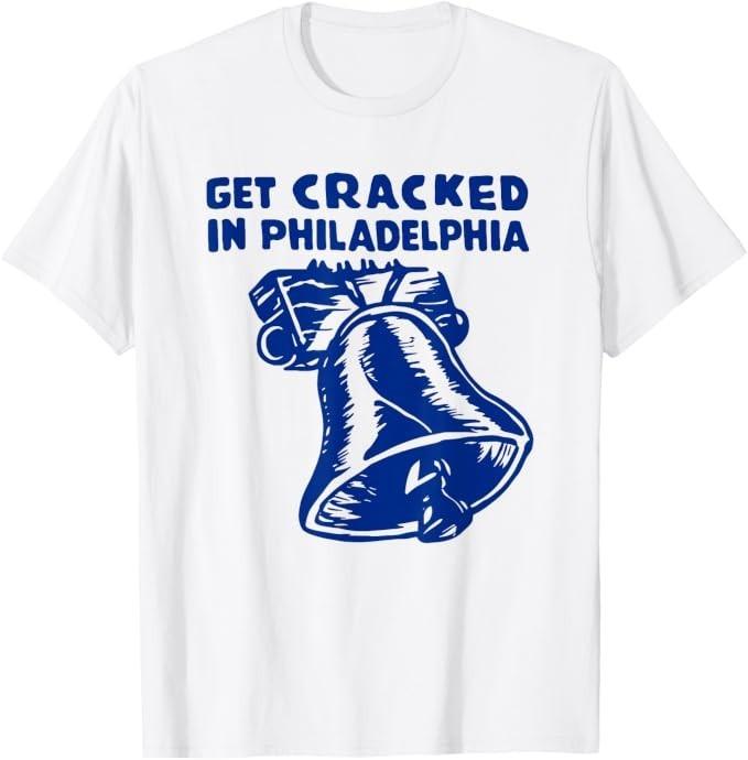 Get Cracked in Philadelphia Liberty Bell Vintage Tourism T-Shirt