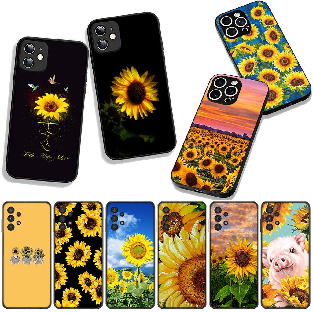 Yellow Flower Sunflower Cover Phone Case for Samsung Galaxy A36 A17 A26 A07 A35 A54 A53 A13 A33 A34 S8 S9 S20 S21 FE S10 Plus